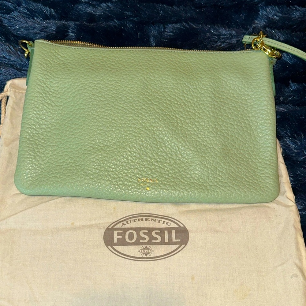 Fossil mint green side satchel bag
